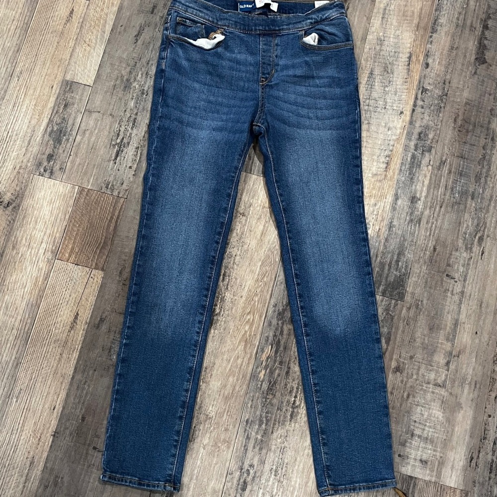 Old Navy Girls Skinny Pull-On Jeans Dark Wash Built-In Tough Preppy XL 14-16